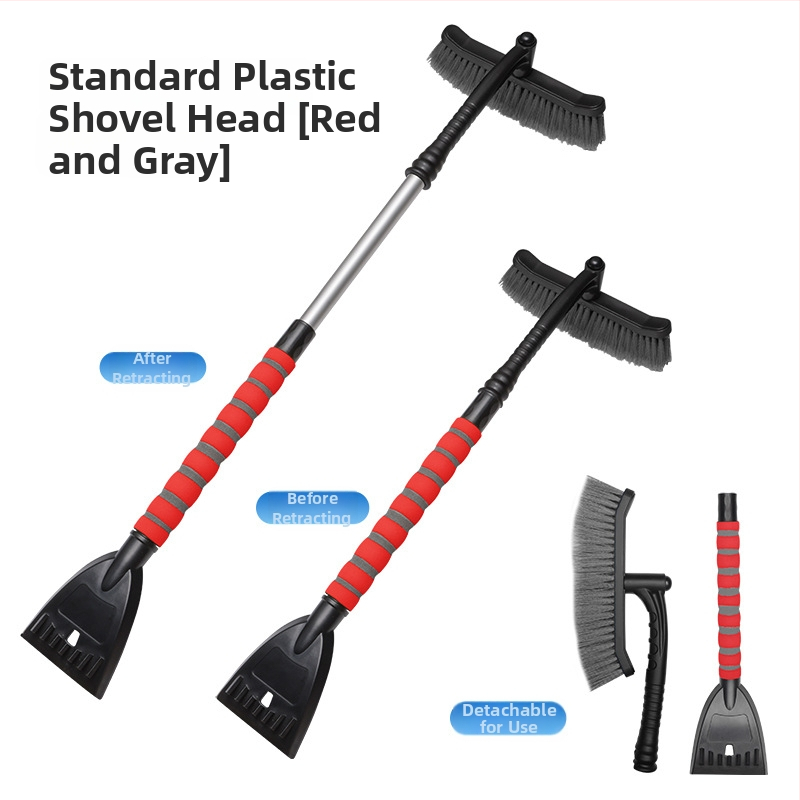 Automobilio sniego šluota su ledo šepetėliu ir langų atitirpinimu — plastikas, modelis DM-163, pritaikoma