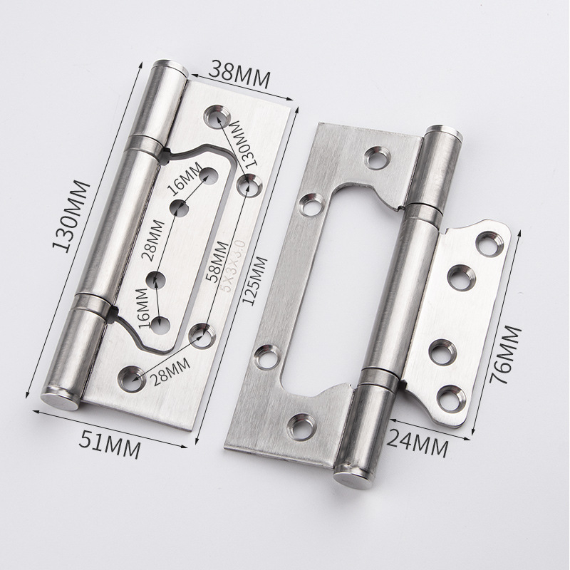 Pánt z nehrdzavejúcej ocele bez vŕtania, tichý chod, pre vnútorné dvere, štýl ľahký luxus