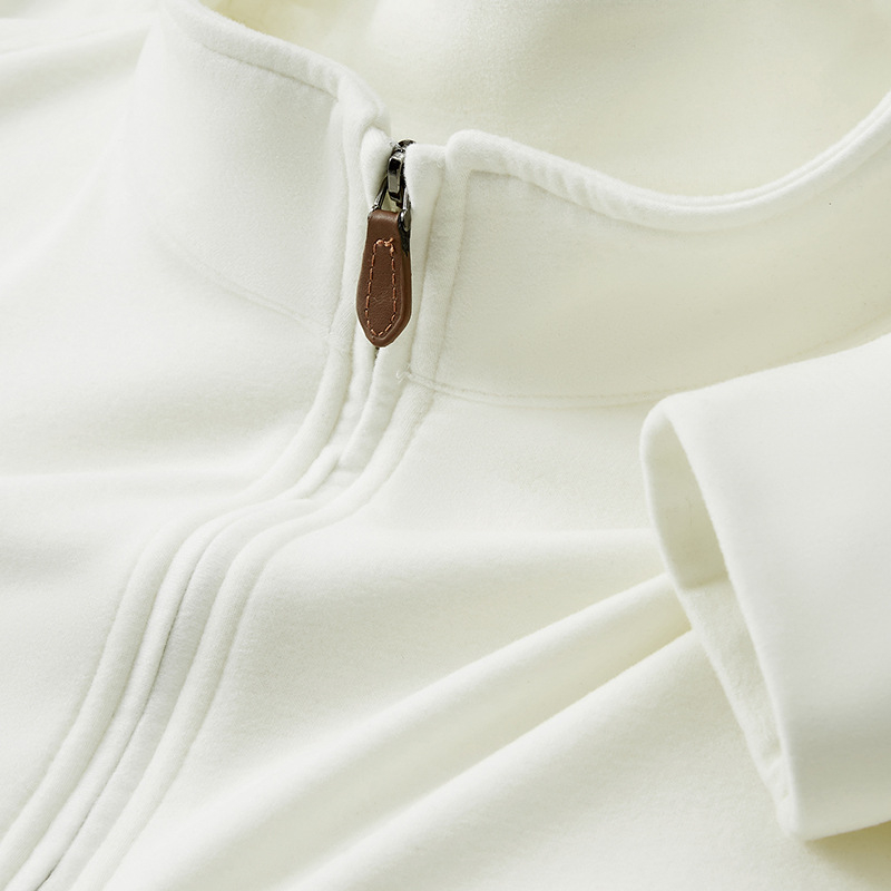 Pánsky hrubý fleece sveter s vysokým golierom a zipsom, akrylová zmes, 250–300 g, zima, voľnočasový štýl