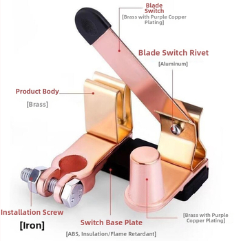 Vypínač batérie do auta, negatívny terminál, čisto meď, proti úniku, kompatibilný s GM a nákladnými vozidlami