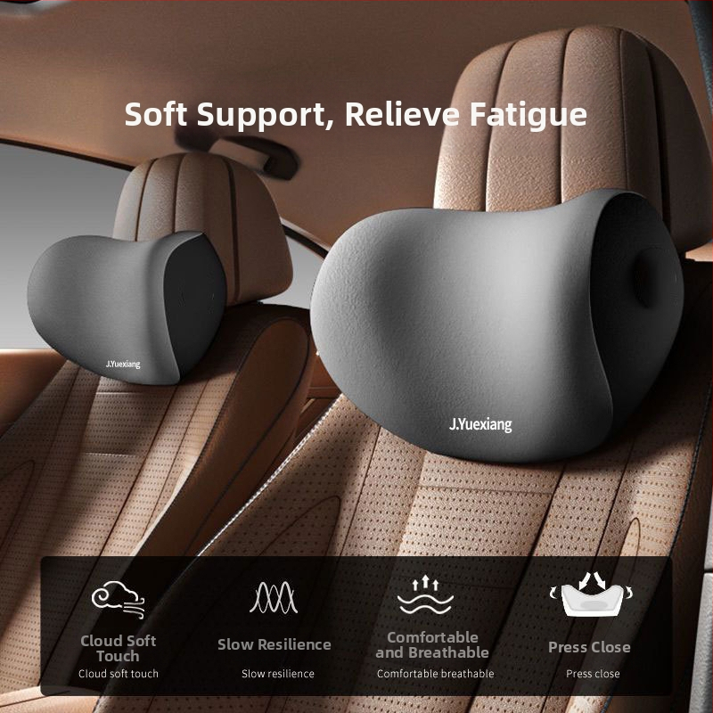 Set opierok hlavy a bedra do auta, pamäťová pena s pomalým návratom, Milk Silk materiál, prispôsobiteľný, univerzálny dizajn