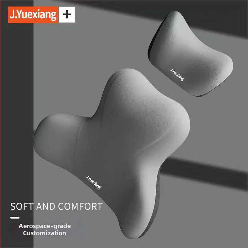 Set opierok hlavy a bedra do auta, pamäťová pena s pomalým návratom, Milk Silk materiál, prispôsobiteľný, univerzálny dizajn