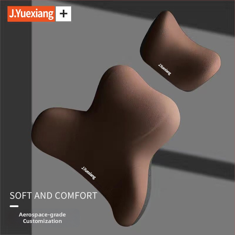 Set opierok hlavy a bedra do auta, pamäťová pena s pomalým návratom, Milk Silk materiál, prispôsobiteľný, univerzálny dizajn