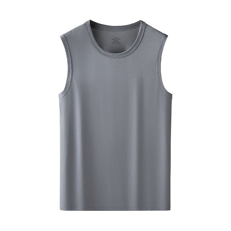Muška tank top s križnim leđima, bez rukava, Yuke Silk, 70% viskoze, prilagodljiv kroj, svilen sjaj