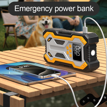 Núdzový štartér do auta s tlakovacou pumpou – všetko v jednom, prenosný ABS power bank N3