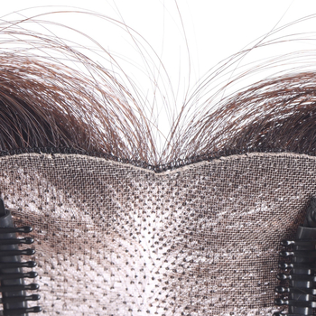 Parochňa pre ženy: neviditeľná predná časť bez švov, dýchajúce prirodzené ľudské vlasy, ručne tkané, rovný štýl, možno farbiť alebo permovať