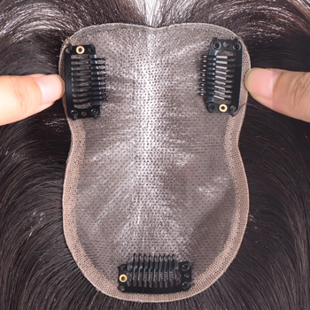 Parochňa pre ženy: neviditeľná predná časť bez švov, dýchajúce prirodzené ľudské vlasy, ručne tkané, rovný štýl, možno farbiť alebo permovať