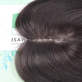 Parochňa pre ženy: neviditeľná predná časť bez švov, dýchajúce prirodzené ľudské vlasy, ručne tkané, rovný štýl, možno farbiť alebo permovať