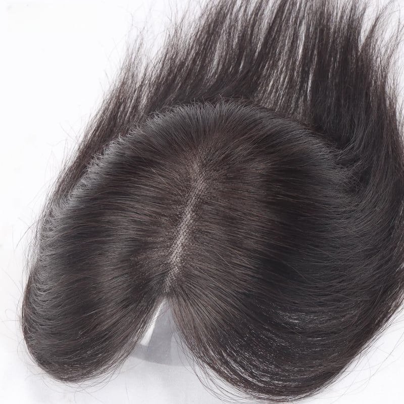 Parochňa pre ženy: neviditeľná predná časť bez švov, dýchajúce prirodzené ľudské vlasy, ručne tkané, rovný štýl, možno farbiť alebo permovať