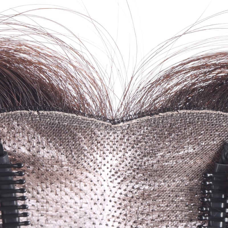 Parochňa pre ženy: neviditeľná predná časť bez švov, dýchajúce prirodzené ľudské vlasy, ručne tkané, rovný štýl, možno farbiť alebo permovať