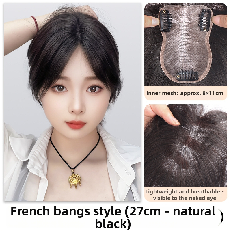 Parochňa pre ženy: neviditeľná predná časť bez švov, dýchajúce prirodzené ľudské vlasy, ručne tkané, rovný štýl, možno farbiť alebo permovať