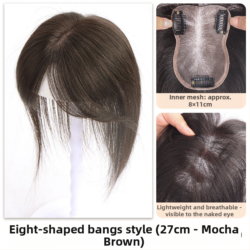 Parochňa pre ženy: neviditeľná predná časť bez švov, dýchajúce prirodzené ľudské vlasy, ručne tkané, rovný štýl, možno farbiť alebo permovať