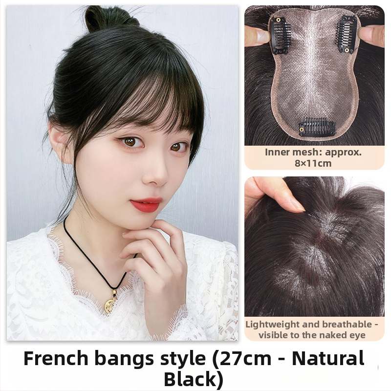 Parochňa pre ženy: neviditeľná predná časť bez švov, dýchajúce prirodzené ľudské vlasy, ručne tkané, rovný štýl, možno farbiť alebo permovať