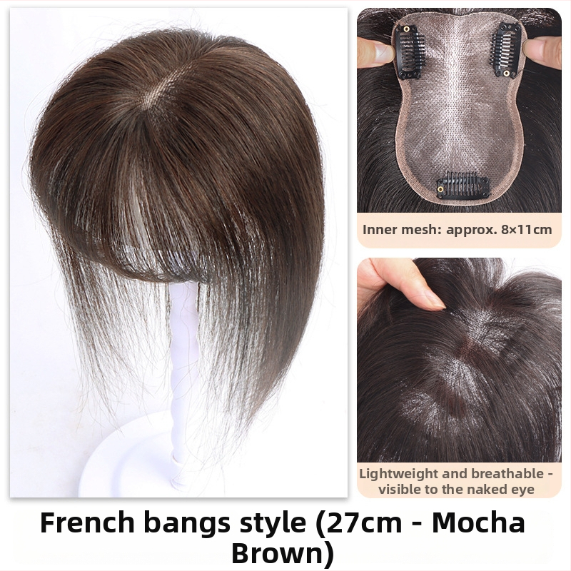 Parochňa pre ženy: neviditeľná predná časť bez švov, dýchajúce prirodzené ľudské vlasy, ručne tkané, rovný štýl, možno farbiť alebo permovať