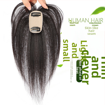 Parochňa pre ženy s pravými ľudskými vlasmi na temene, rovné vlasy, možno farbiť, priedušná letná parochňa, pôvod Henan