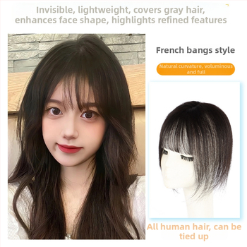 Parochňa pre ženy s pravými ľudskými vlasmi na temene, rovné vlasy, možno farbiť, priedušná letná parochňa, pôvod Henan