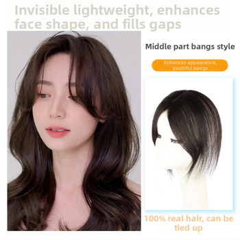 Parochňa pre ženy s pravými ľudskými vlasmi na temene, rovné vlasy, možno farbiť, priedušná letná parochňa, pôvod Henan