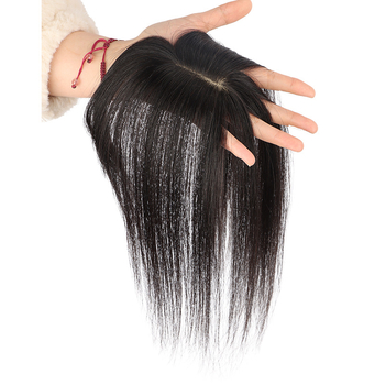 Parochňa pre ženy s pravými ľudskými vlasmi na temene, rovné vlasy, možno farbiť, priedušná letná parochňa, pôvod Henan