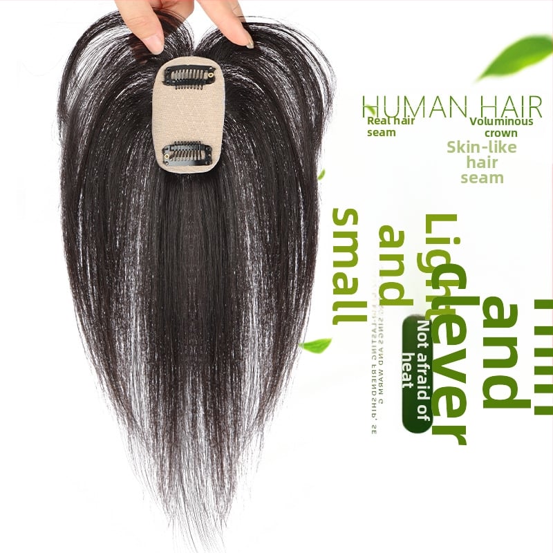 Parochňa pre ženy s pravými ľudskými vlasmi na temene, rovné vlasy, možno farbiť, priedušná letná parochňa, pôvod Henan