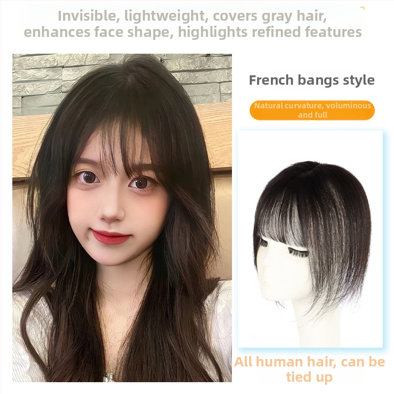 Parochňa pre ženy s pravými ľudskými vlasmi na temene, rovné vlasy, možno farbiť, priedušná letná parochňa, pôvod Henan