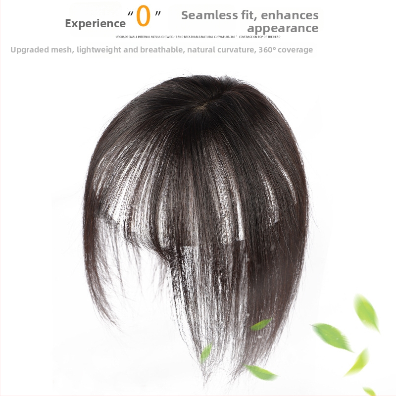 Parochňa pre ženy s pravými ľudskými vlasmi na temene, rovné vlasy, možno farbiť, priedušná letná parochňa, pôvod Henan