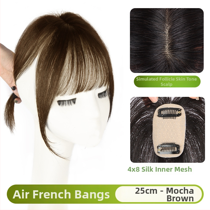 Parochňa pre ženy s pravými ľudskými vlasmi na temene, rovné vlasy, možno farbiť, priedušná letná parochňa, pôvod Henan