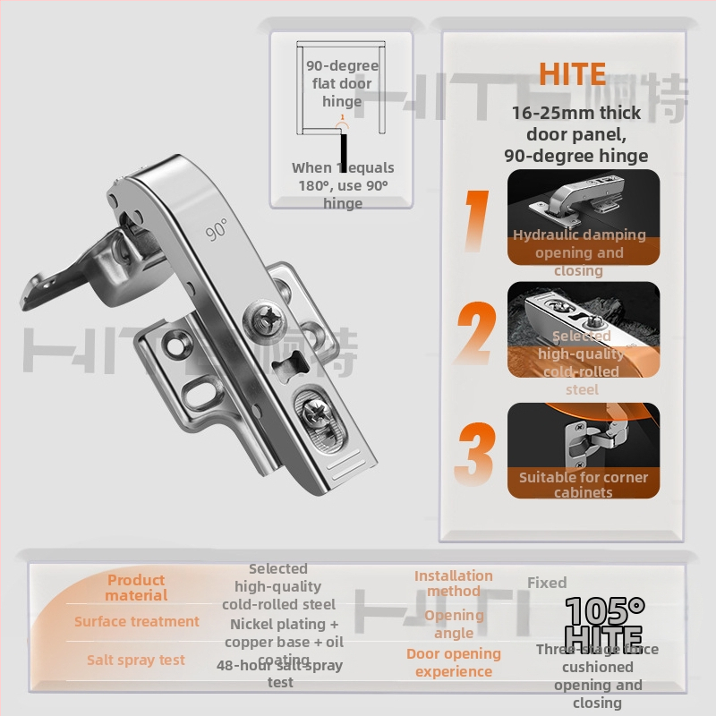 Závesy na drevené dvere – 90°/180°, plochý pánt pre rohové skrinky; Materiál: studená valcovaná oceľ; Povrch: niklované