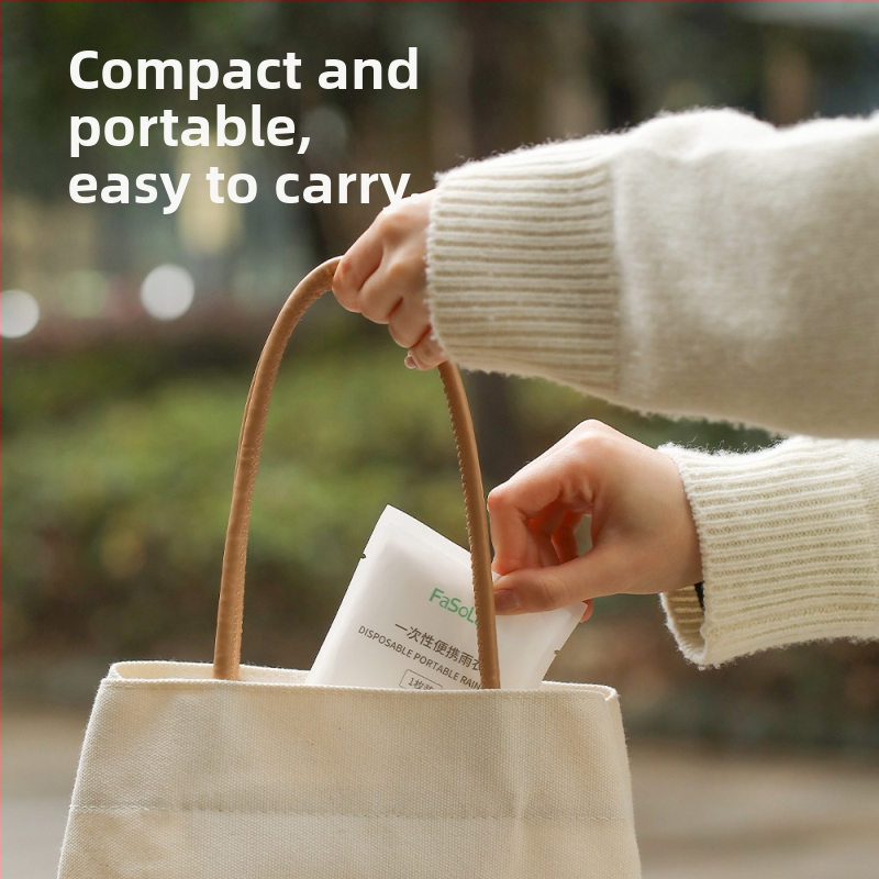 FaSoLa Ühekordne vihmamantel täpsete omadustega, läbipaistev, paksenenud, kaasaskantav, ühe inimese jaoks