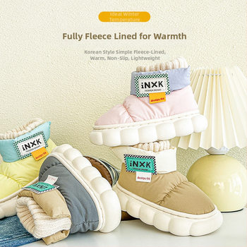 Zimné detské topánky s fleecovou podšívkou, unisex krátke snehové čižmy, vodeodolná PVC podrážka