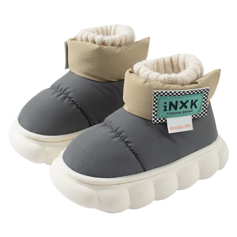 Zimné detské topánky s fleecovou podšívkou, unisex krátke snehové čižmy, vodeodolná PVC podrážka