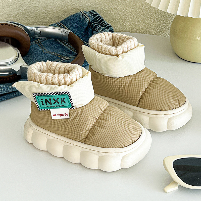 Zimné detské topánky s fleecovou podšívkou, unisex krátke snehové čižmy, vodeodolná PVC podrážka