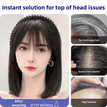 Časť paruky z pravých ľudských vlasov – rovné vlasy, kryštálová bandáž na hlavu, výmena vlasov v jednom kuse, farbenie možné