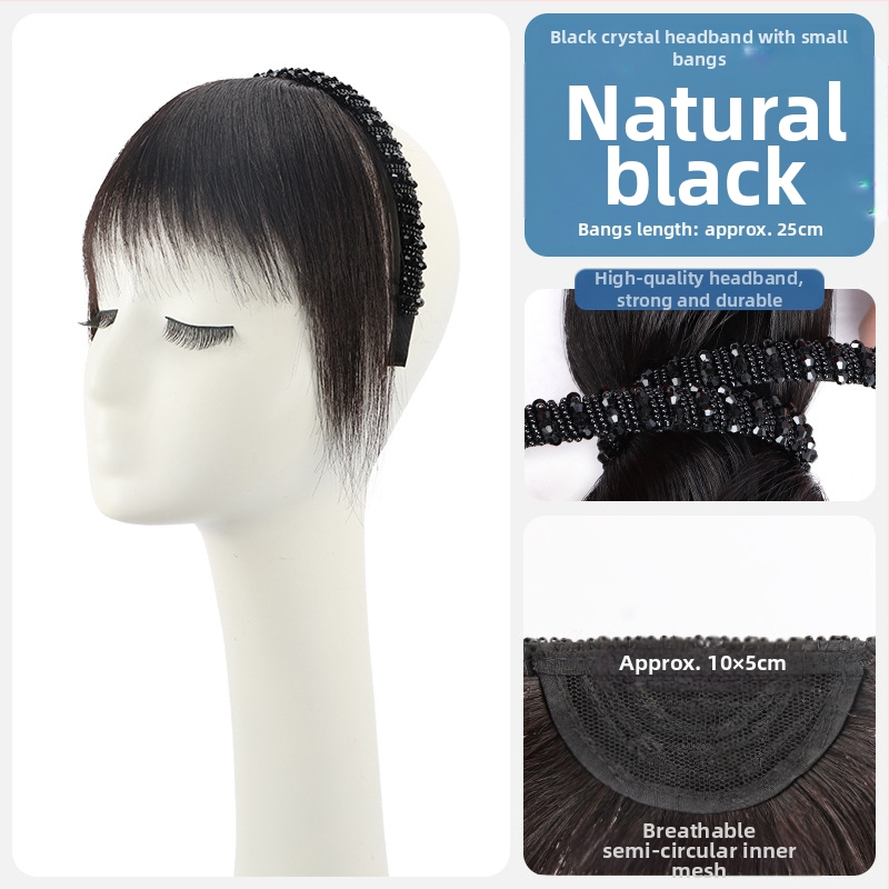Časť paruky z pravých ľudských vlasov – rovné vlasy, kryštálová bandáž na hlavu, výmena vlasov v jednom kuse, farbenie možné