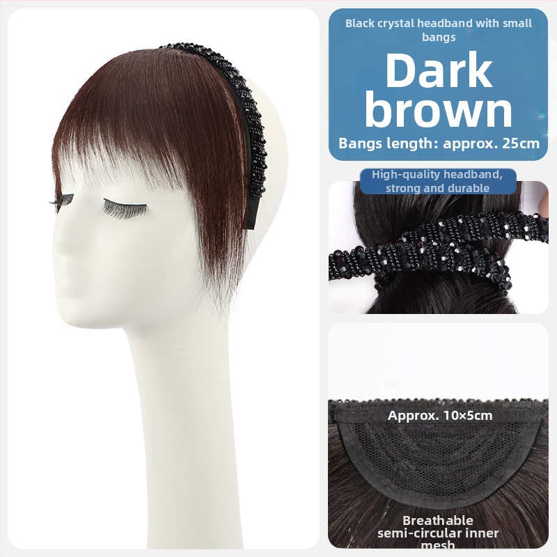Časť paruky z pravých ľudských vlasov – rovné vlasy, kryštálová bandáž na hlavu, výmena vlasov v jednom kuse, farbenie možné