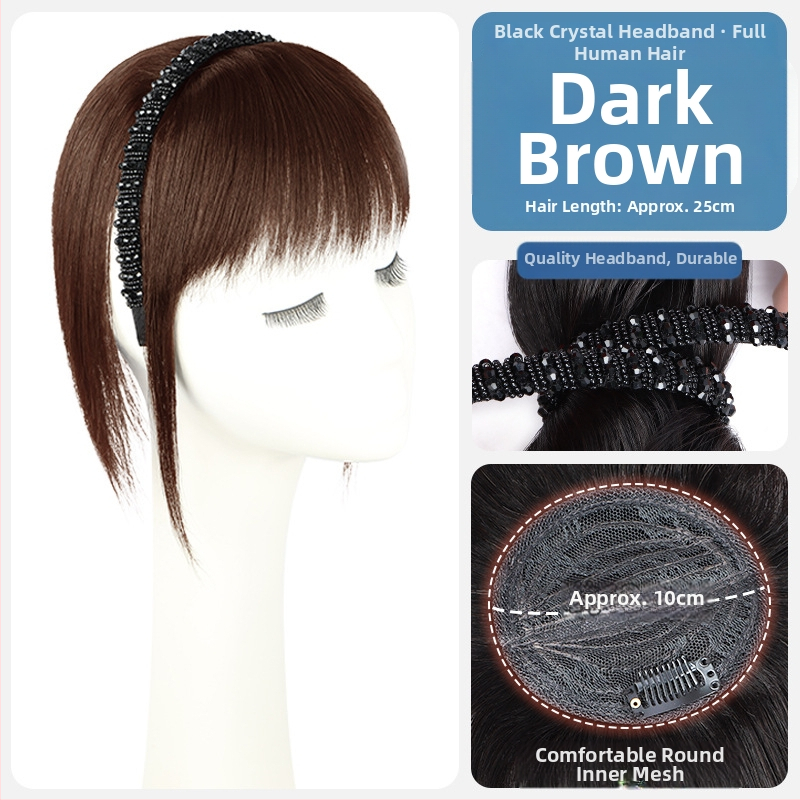 Časť paruky z pravých ľudských vlasov – rovné vlasy, kryštálová bandáž na hlavu, výmena vlasov v jednom kuse, farbenie možné