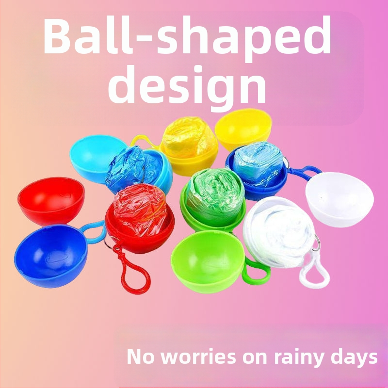 Jednorázový guľatý dážďový ponč na turistiku a rafting pre dospelých, prenosný