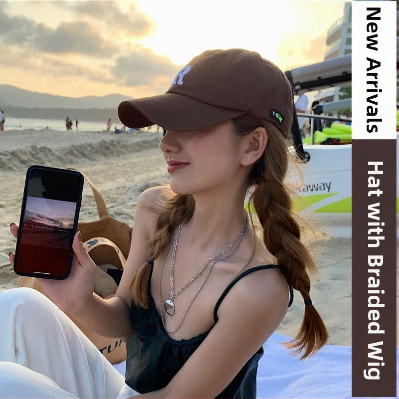 Čiapka s integrovanou parochňou, twist-pletené vlasy z vlákien s vysokou teplotou, pre ženy, módna čiapka s parochňou, univerzálny model