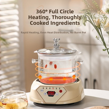 Zdravotný čajník s borosilikátovým sklom, objem 1,5–2 L, 220V, 500W, digitálny termostat s dotykovým ovládaním