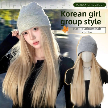 Parochňa s integrovanou čiapkou, prirodzený štýl, dlhé rovné vlasy; Materiál vlasov: vysokoteplotné hodvábne vlákno; Strih parochne: parochňa s čiapkou; Spracovanie: mechanizované; Ofinka: Žiadna