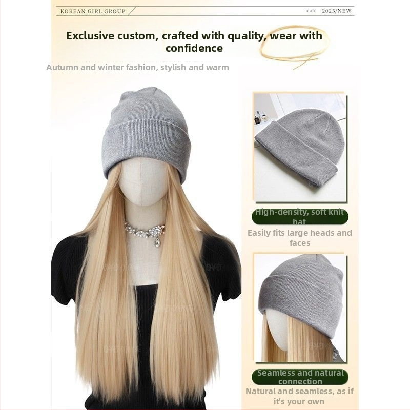 Parochňa s integrovanou čiapkou, prirodzený štýl, dlhé rovné vlasy; Materiál vlasov: vysokoteplotné hodvábne vlákno; Strih parochne: parochňa s čiapkou; Spracovanie: mechanizované; Ofinka: Žiadna