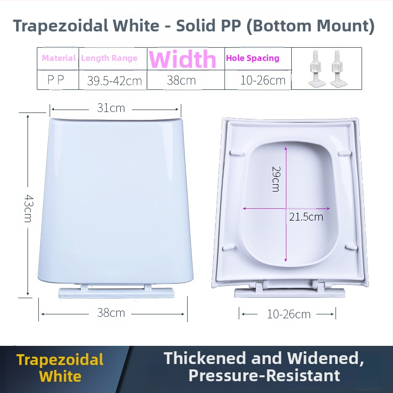 Toaletný kryt, trapézovitého tvaru, typ rebrík, PP doska, nastaviteľná vzdialenosť otvorov 10–25,5 mm, moderný minimalistický štýl