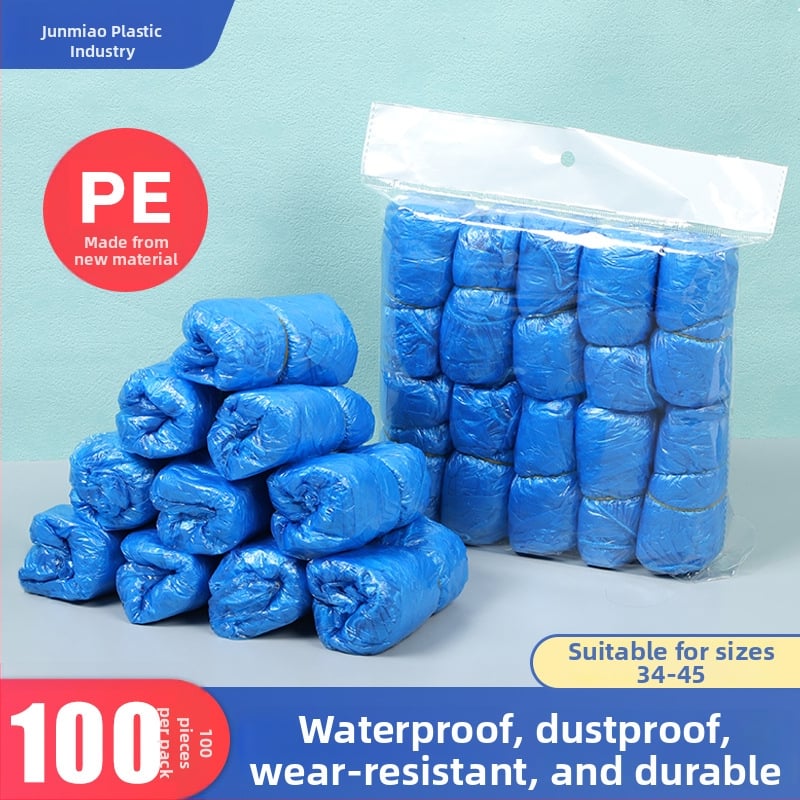 Jednorázové hrubšie návleky na topánky pre vnútorné použitie, protišmykové a odolné voči opotrebeniu, z plastu PE/polyetylén