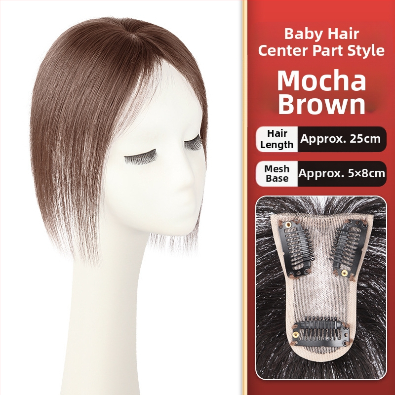 Qiao Xi parochňa z ľudských vlasov pre ženy – ľahká, tenká, ručne tkaná, rovné vlasy, farbiteľné