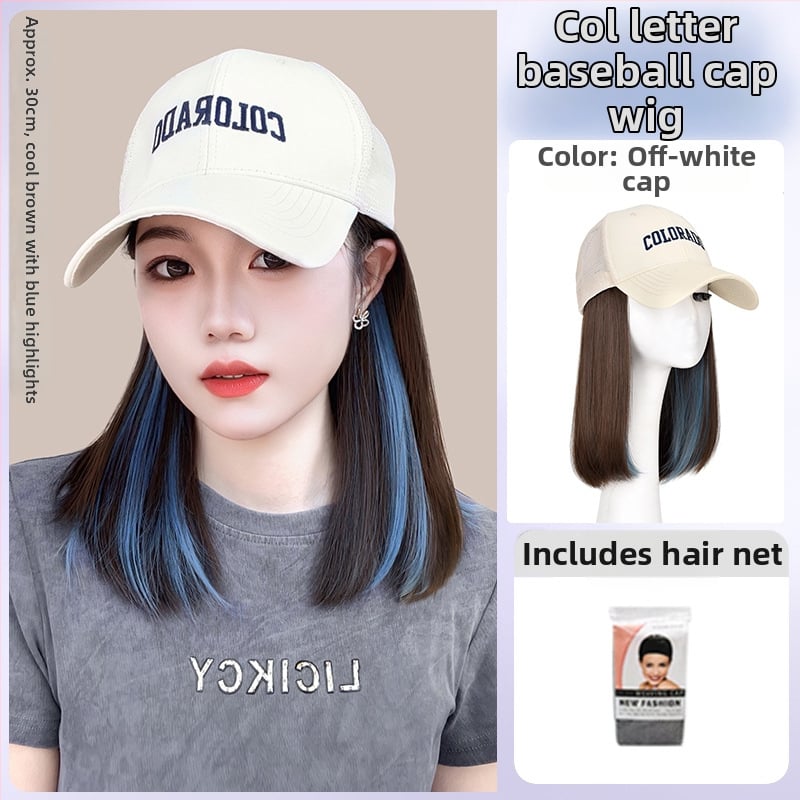 Integrovaná parochová šiltovka pre ženy, priedušné sieťové prevedenie, tenký dizajn, krátke rovné vlasy, model AT1034, vlákno s vysokou teplotou, 205 g, Nie je možné farbiť