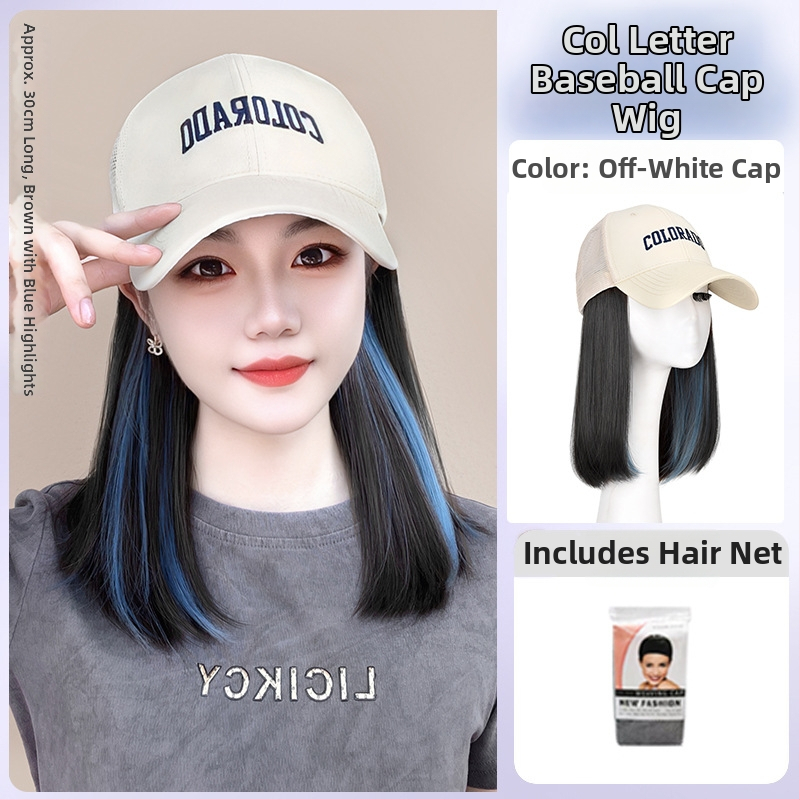 Integrovaná parochová šiltovka pre ženy, priedušné sieťové prevedenie, tenký dizajn, krátke rovné vlasy, model AT1034, vlákno s vysokou teplotou, 205 g, Nie je možné farbiť