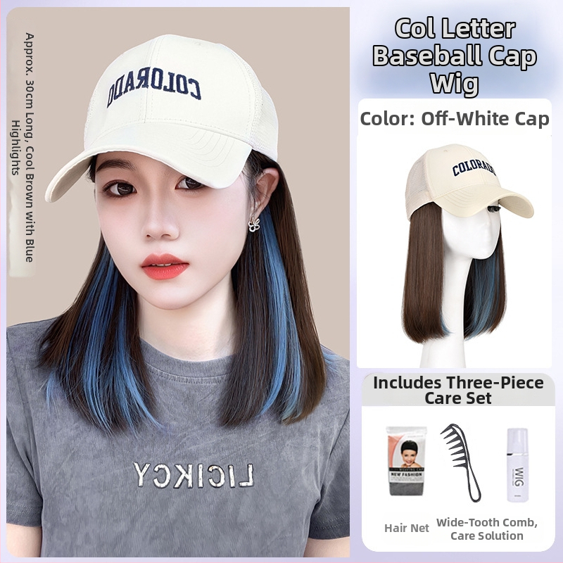 Integrovaná parochová šiltovka pre ženy, priedušné sieťové prevedenie, tenký dizajn, krátke rovné vlasy, model AT1034, vlákno s vysokou teplotou, 205 g, Nie je možné farbiť