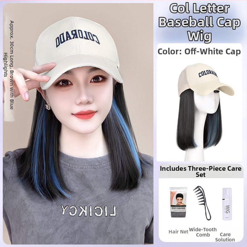 Integrovaná parochová šiltovka pre ženy, priedušné sieťové prevedenie, tenký dizajn, krátke rovné vlasy, model AT1034, vlákno s vysokou teplotou, 205 g, Nie je možné farbiť