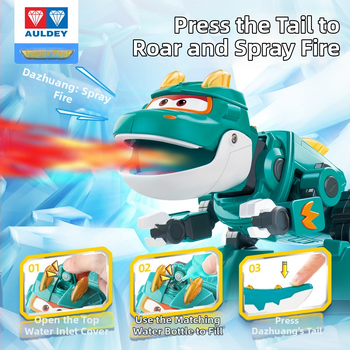 Transformovateľný dinosaurový robot so zvukom a svetlom a efektom hmly — Super Flying Hero, anime postava, pre vek 7–14 rokov