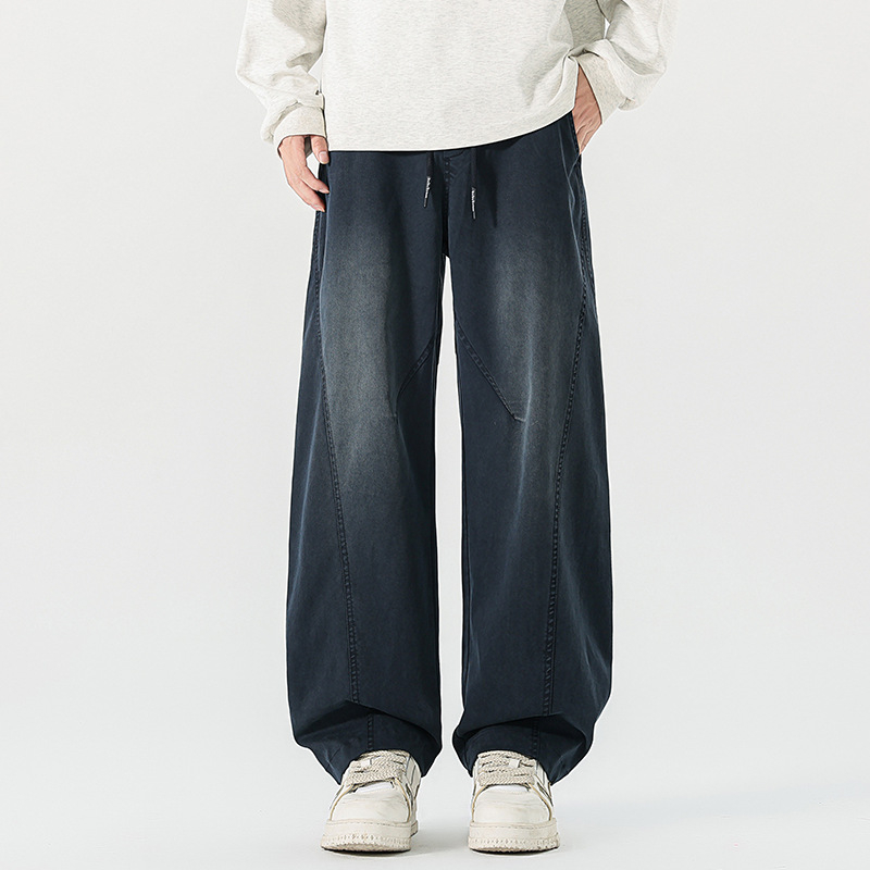 Széles lábú farmernadrág, középmagas derék, fűzős derékrész, mosott felület, Lyocell 58,2% / poliészter 39,6% / spandex 2,2% keverék, fleece-bélés, hétköznapi viselet