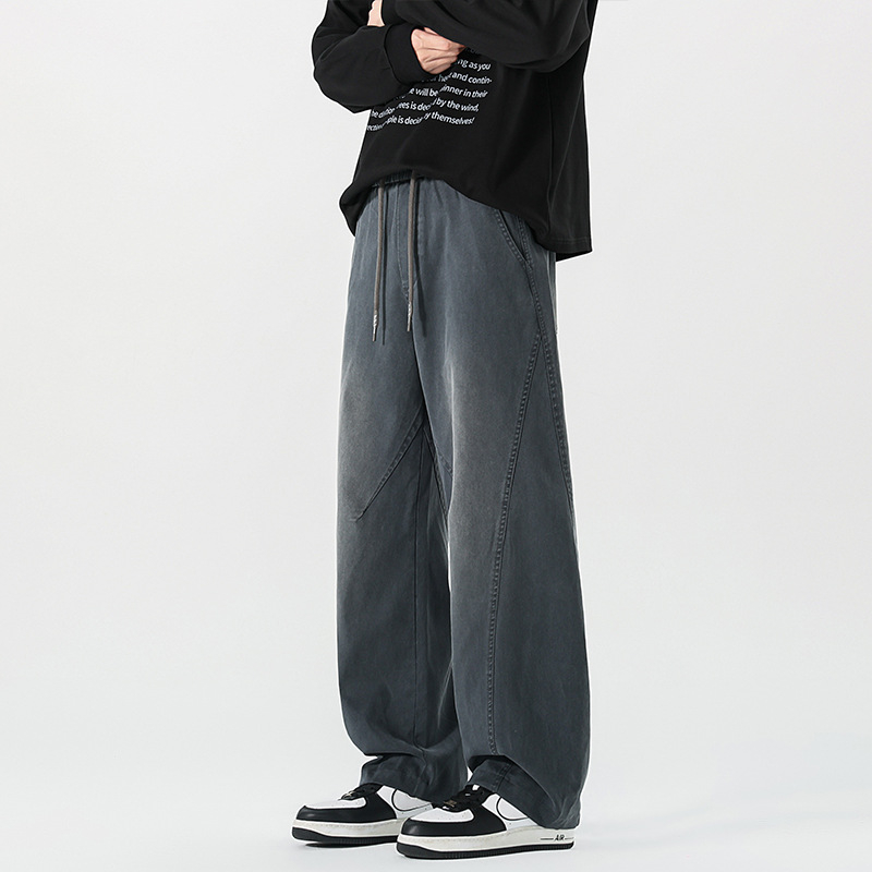 Széles lábú farmernadrág, középmagas derék, fűzős derékrész, mosott felület, Lyocell 58,2% / poliészter 39,6% / spandex 2,2% keverék, fleece-bélés, hétköznapi viselet